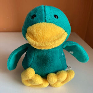 Planet Plush Stuffed Animal Duck Teal Yellow